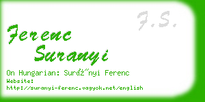 ferenc suranyi business card